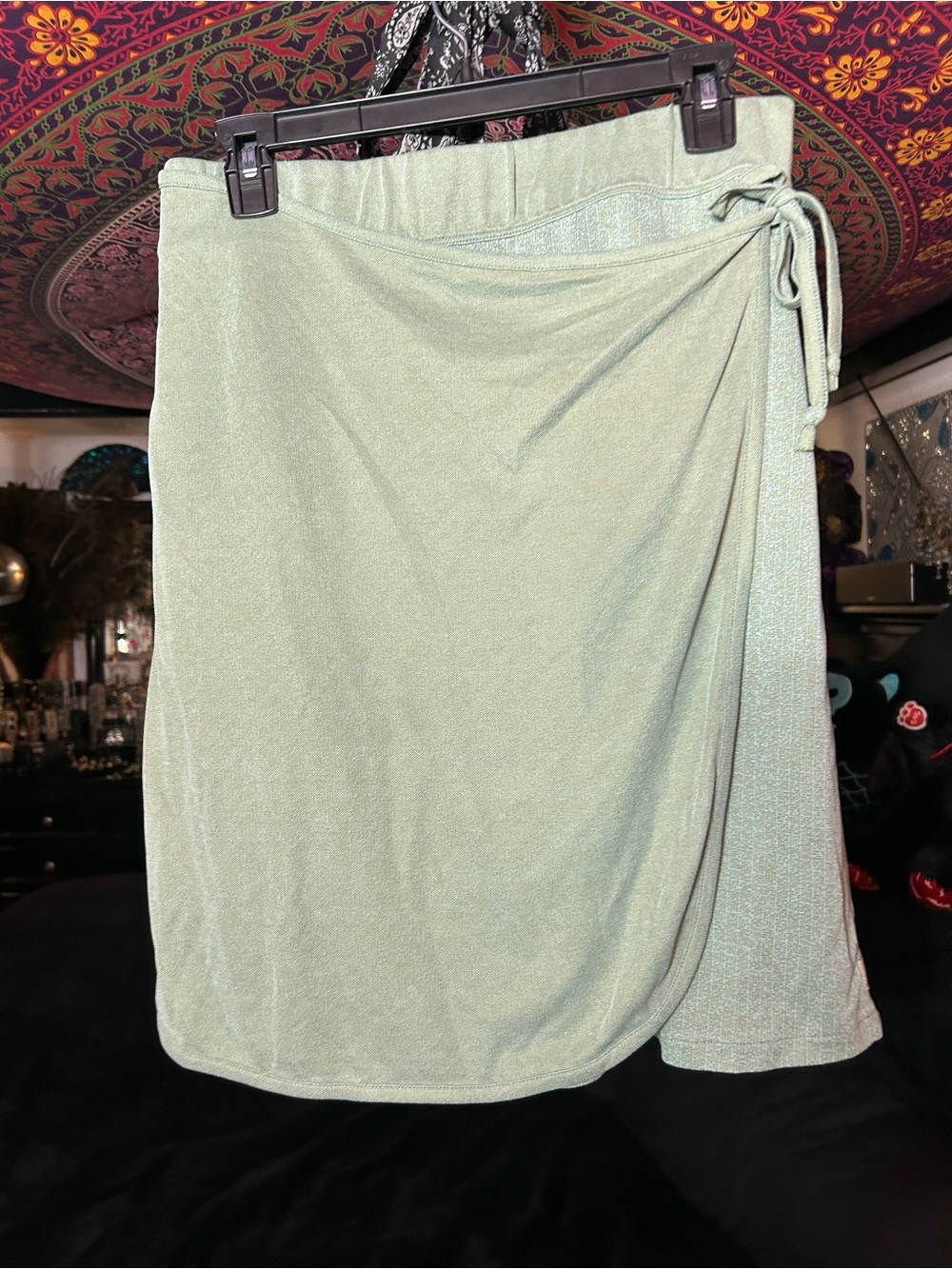 Royal Robbins Taka Light Sage Wrap Skirt with Side Tie Detail